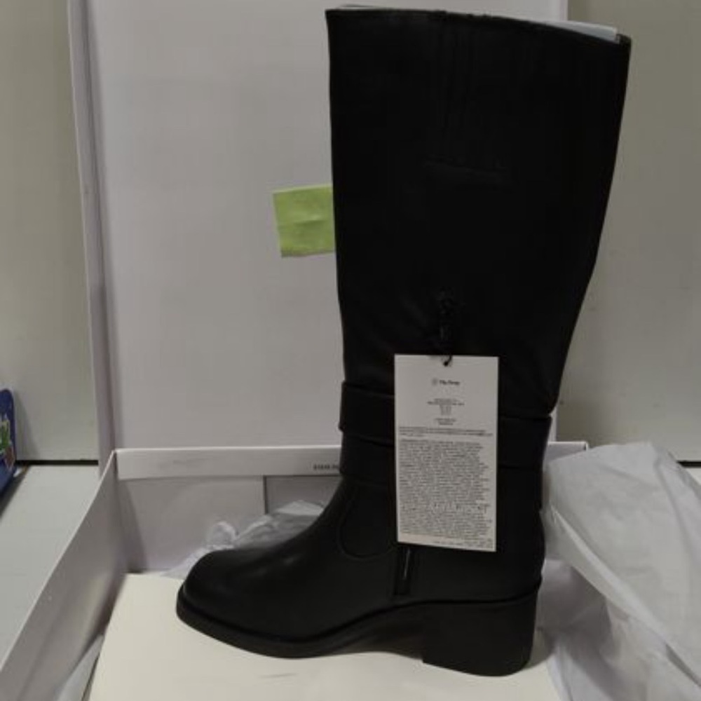 The Drop Women's Sage Tall Biker Boot with Buckles, Black, NWT size 7.5 - Picture 2 of 12